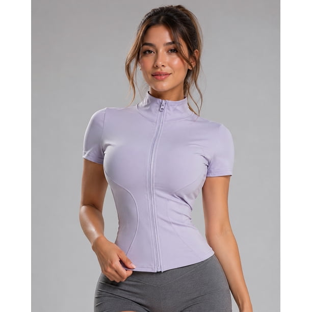 Polera Deportiva Fit Mujer Con Cierre Ciclismo Gym