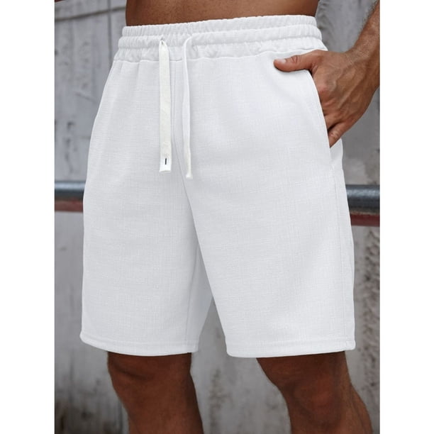 Short Hombre Bermuda Tipo Lino Tendencia Urbana Liso 0266