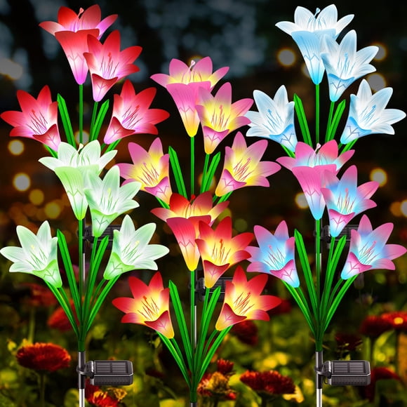 Luces Solares KuBace Pack de 6, 7 Colores Cambiantes, Impermeables