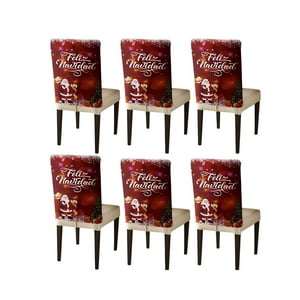 Teng Fei - Pack 6 Fundas De Respaldo De Sillas Diseño Navidad Tf17