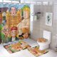 thumbnail image 1 of Recreo-theme 4-Piece Shower Curtain Set with Rugs, Waterproof Bathroom Decor Set Includes Bath Mat, U-Shaped Rug, Toilet Lid Cover and Curtain with Hooks, 1 of 6