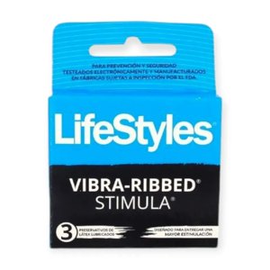 Lifestyles - Preservativos De Latex Lubricados Vibra-Ribbed 15U