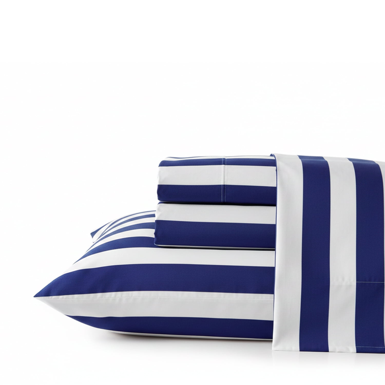 Juego De Sábanas Nautica Home 4 Piezas Microfibra King Diseño Azul Marino