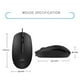 thumbnail image 3 of Mouse Alambrico USB 3 Botones 1200DPI Negro M10, 3 of 5