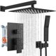 thumbnail image 1 of Sistema de ducha gotonovo Rainrain Shower de 25 cm, color negro mate, 1 of 9