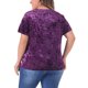 thumbnail image 3 of Agnes Orinda Tops para Mujer de Talla Grande Cuello Redondo Manga Corta Camisetas de Terciopelo Talla 3X Púrpura, 3 of 5