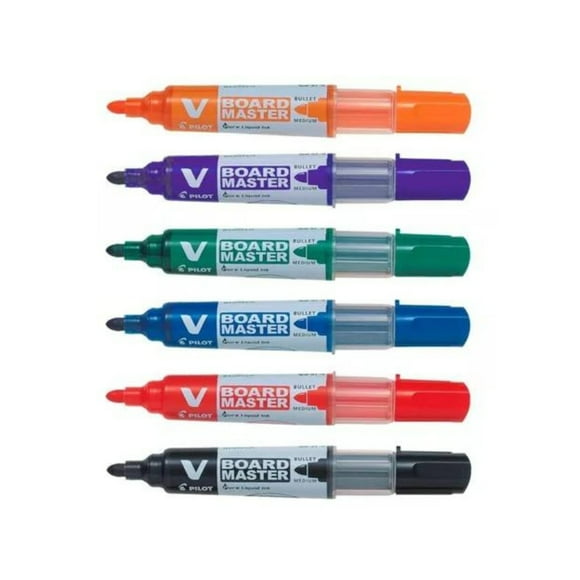 Set 6 Plumones Pizarra Recargable Pilot V Board Master