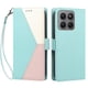 thumbnail image 3 of Cartera de PU Tricolor para Motorola Moto G47 con Ranuras y Soporte, Verde, 3 of 6