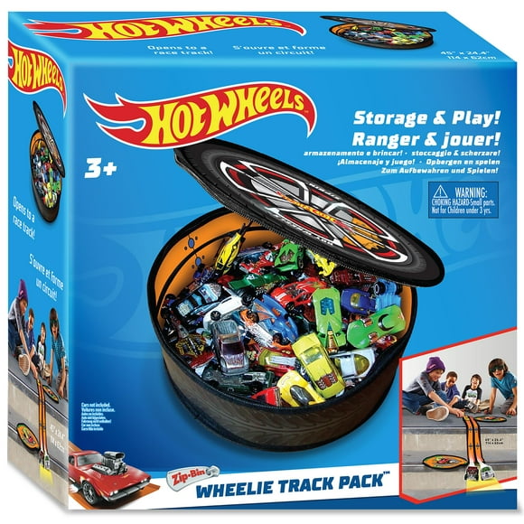 Toy Hot Wheels Tara Toy ZipBin Wheelie Track Pack 100 coches