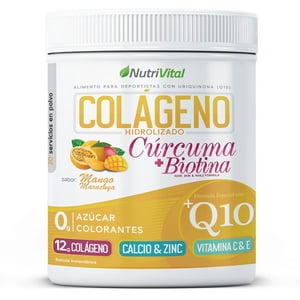 Nutrivital - Colágeno Hidrolizado Q10 + Cúrcuma Y Biotina 300 Grs
