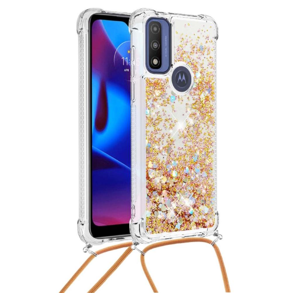 Funda Foxdock Para Motorola Moto G Play 2023 Con Cuerda Ajustable, Brillo Líquido, Protección Antigolpes Y Lente – Ideal Para Regalo