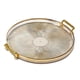 thumbnail image 4 of Bandeja de servicio de lujo, con asas, exhibición de maquillaje de perfume cosmético, bandeja decorativa decorativa multifunción, bandeja de joyería p , luz de oro, 4 of 5