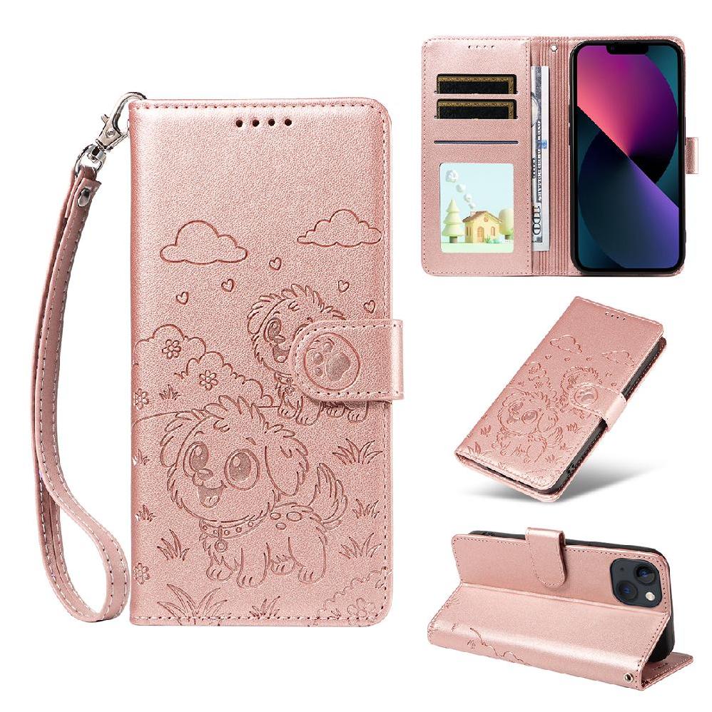 Funda Billetera Foxdock Compatible Con Iphone 13, Diseño Perrito Tierno, Ranuras Para Tarjetas Y Soporte Plegable