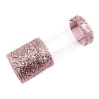 Magideal - Pu Cuero Brillo Maquillaje Cepillo Titular A Prueba De Polvo Claro Ahorro De Espacio Cosmético Organizador Bolsa Cilindro Para Cosméticos, Lápiz Labia Rosa