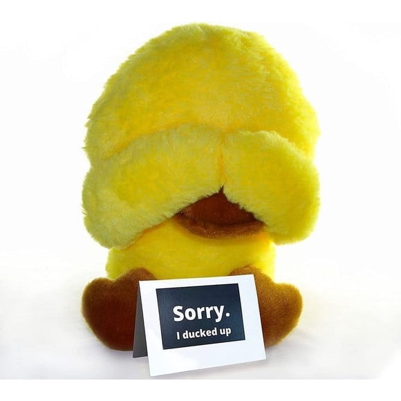 Pushie Duck Sorry I Ducked Up con tarjeta, regalo de disculpa