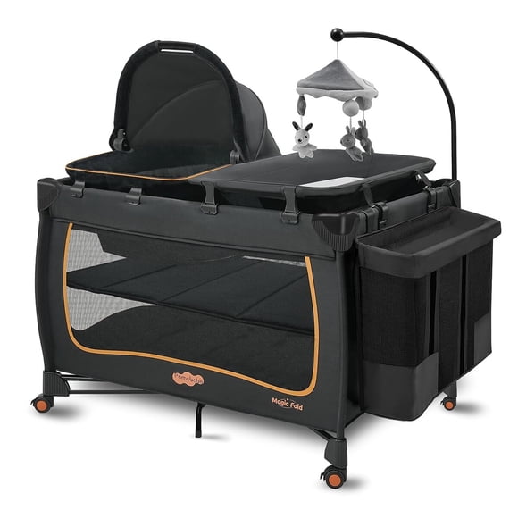 Pamo Babe 6 en 1 Pack and Play para bebé con moisés OneStep