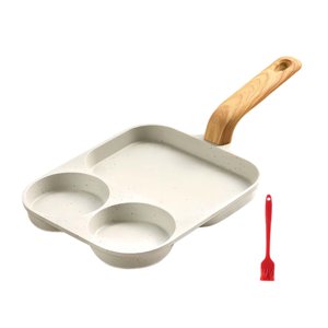 Magideal - Sartén 3 En 1, Sartén Antiadherente De 3 Secciones De Aleación De Aluminio, Sartén Para Huevos, Sartén Seccionada Multifunción, Sartén Para Parrilla 2 Uds Universales