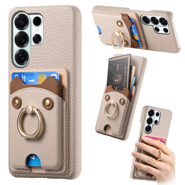 Funda FOXDOCK para Samsung Galaxy S26 Ultra billetera, soporte ajustable y diseño seguro-caqui