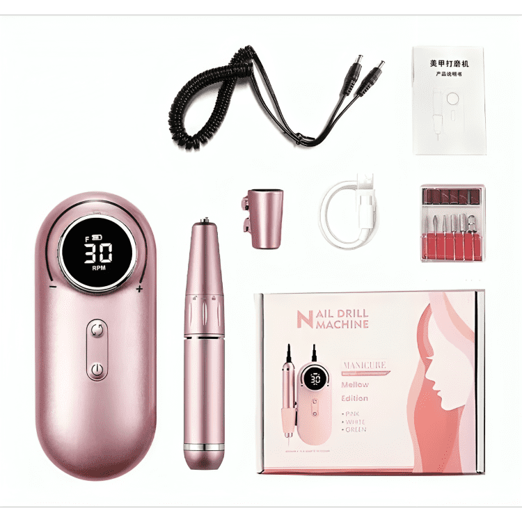 Genérico - Torno De Uñas Inalámbrico Pantalla Lcd 30000 Rpm Manicura