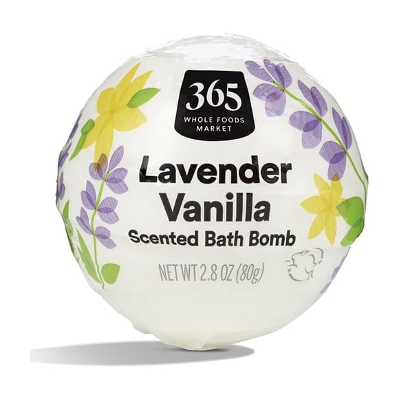 Bomba de baño efervescente Whole Foods Market 365, lavanda y vainilla, 68 ml