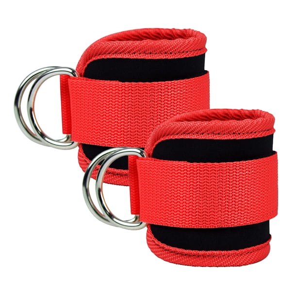 Correas de tobillo (par) para contragolpes en máquina de cable, ejercicios para la parte inferior del cuerpo - Correas ajustables para piernas