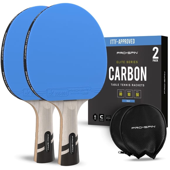 Palas de ping pong PRO-SPIN de fibra de carbono de 7 capas, paquete de 2