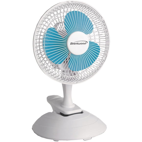 Ventilador de escritorio Brentwood Kool Zone F-621W de clip 15 W, 2 velocidades, blanco