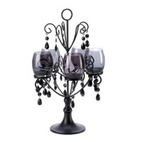 Candelabra Midnight Elegance Zingz & Thingz De Vidrio, Hierro Y Acrílico