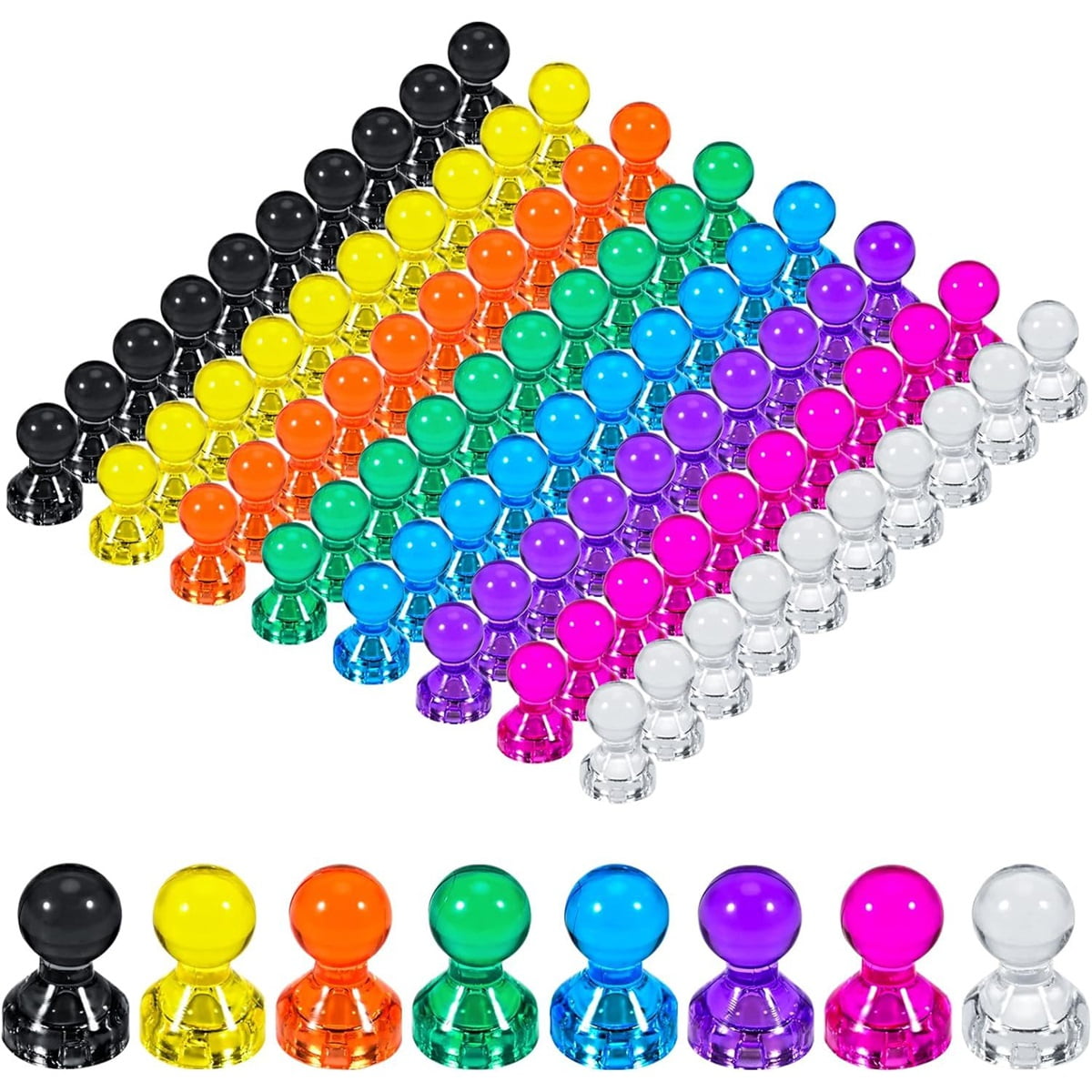 Xusx111 - 160 Imanes Coloridos Para Pizarra | 8 Imanes De Pino De Empuje Fuerte De Color Variado | Pines De Empuje Magnéticos Perfectos Para Usar Como Imanes De Refrigerador, Imán De Pizarra, Imán De Aula