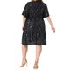 thumbnail image 4 of Vestidos de verano para mujer de talla grande Agnes Orinda con escote cuadrado en capas metálicas doradas, manga corta con volantes, vestido de fiesta brillante 1X negro, 4 of 7