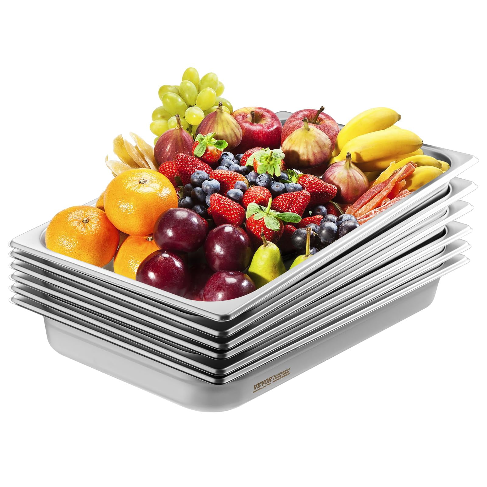 Sartenes Para Hoteles De Acero Inoxidable Vevor, 2,5 Pulgadas De Profundidad