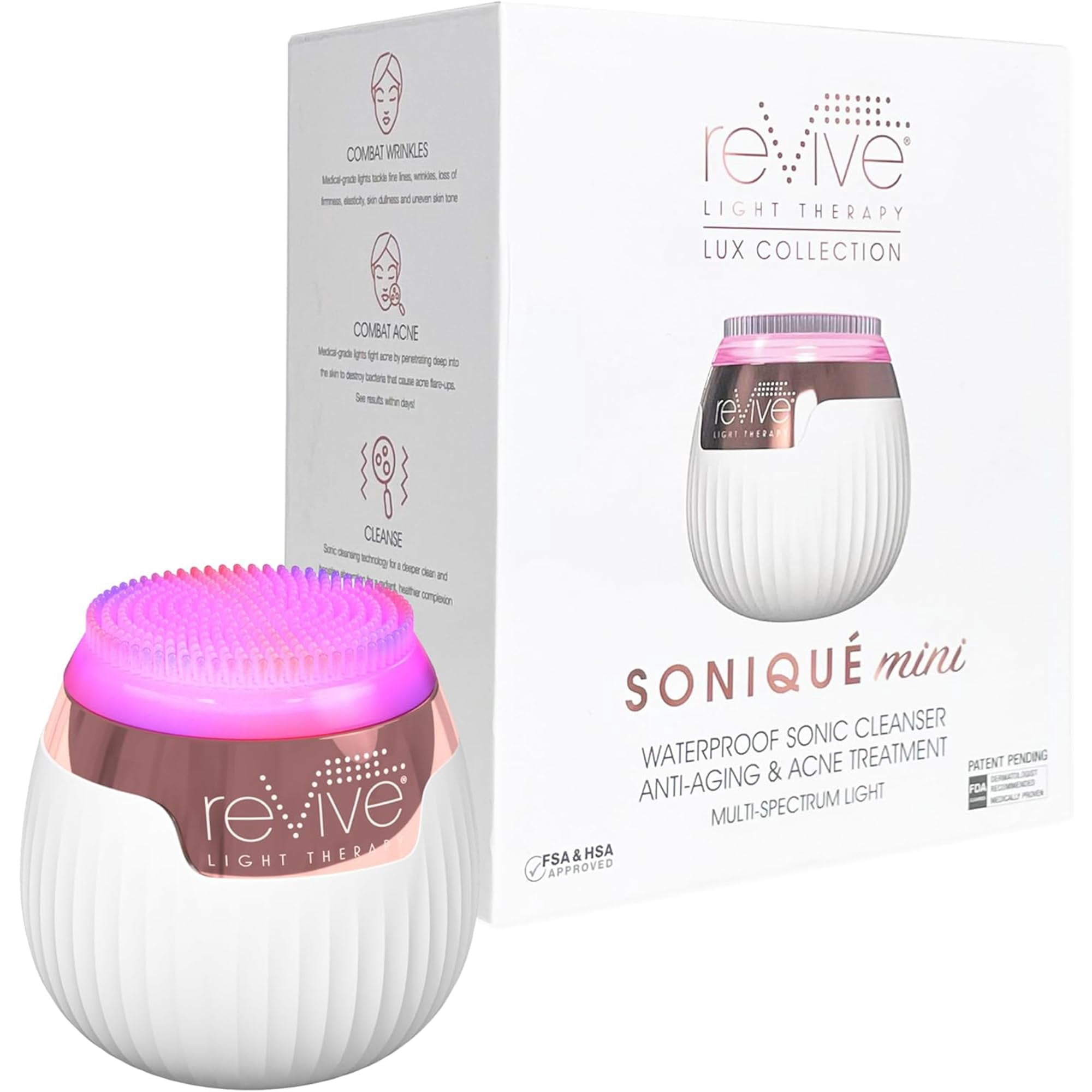 Cepillo Limpiador Facial Sonic Revive Light Therapy Lux Soniqué Mini