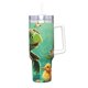 thumbnail image 2 of Bebé Tortuga Vaso aislado de acero inoxidable con asa, diseño temático, regalo para familia, amigos y fans; incluye pajita y encaja en el portavasos estándar, 40 oz, 2 of 6