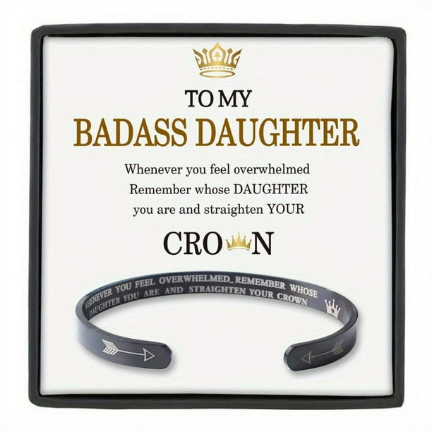 Badass Daughter Stainless Steel Bracelet - Gift Box Included - Perfect Birthday or Christmas Gift