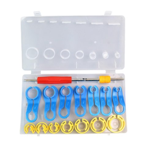 Magideal - Herramienta De Desconexión Rápida De Núcleo De Válvula De Ca De 16 Piezas, Herramienta Maestra De Desconexión Rápida Para Automóviles, Vehículos, Jueg