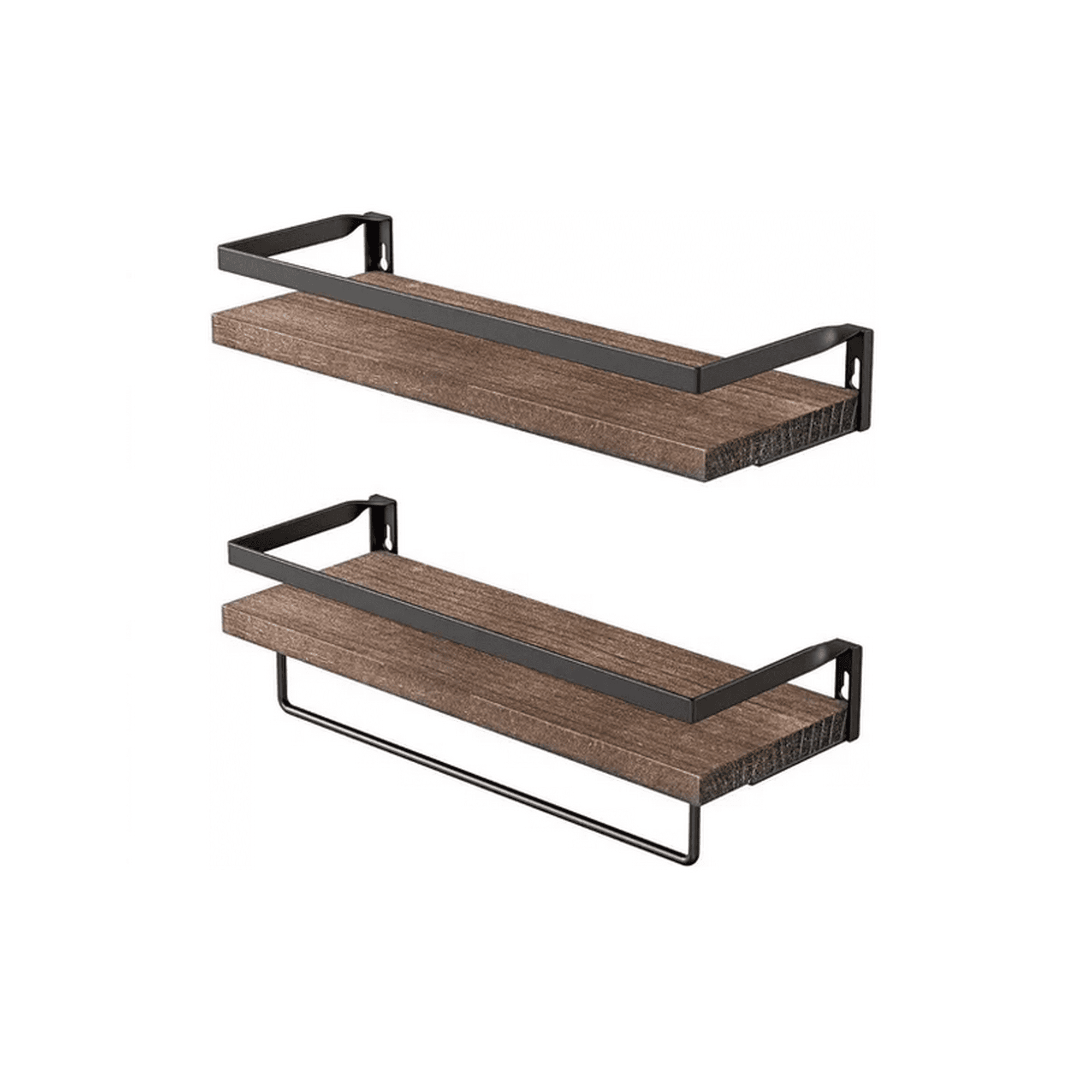 Genérico - Repisas Flotantes De Madera Modernas Kit 2 Marrón Oscuro