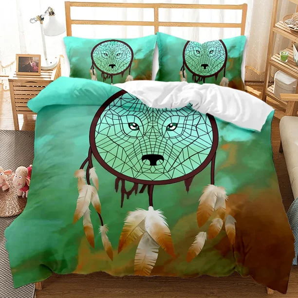 x2023 Bed SheetsDream Catcher Duvet Cover Set Boho Mandala Twin Bedding Set For Girls Adults Purple Dream Catcher Polyester Comforter Cover 3-Piece Bedding Set (1 Duvet Cover + 2 Pillow Shams) nj2023