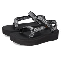 Sandalia Teva Flatform Universal Digit Para Mujer, Color Blanco Y Negro