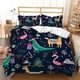 thumbnail image 1 of Christmas Wreath Stars Balls Santa Claus Quilt Duvet Cover Set Pillowcase3-Piece Bedding Set, 1 of 4