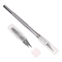 Gen - Bisturi Cortante Tipo Lapiz Con Cuchillas Metal Manualidades Plateado