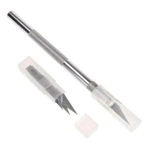 Gen - Bisturi Cortante Tipo Lapiz Con Cuchillas Metal Manualidades Plateado