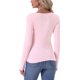 thumbnail image 3 of INSPIRE CHIC Camisetas térmicas para mujer Capa base Mangas largas Ropa interior Otoño Invierno Pijamas Tops Camiseta básica XL Rosa, 3 of 6