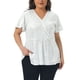 thumbnail image 1 of Agnes Orinda Disfraces de Halloween para Mujeres Tallas Grandes Blusas de Lentejuelas Brillantes Imitación de Envoltura Cuello en V Manga Corta Dobladillo Peplum Fiesta Blusas Metálicas 2X Plata, 1 of 6