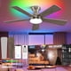 thumbnail image 1 of Ventilador de techo Homlit 107 cm RGB con control por voz y acabado níquel cepillado, 1 of 9