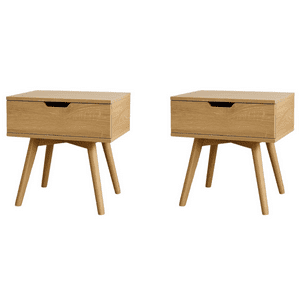 Moboi - Pack 2 Veladores Mesa De Noche 1 Cajon Moderno 50*40*45Cm
