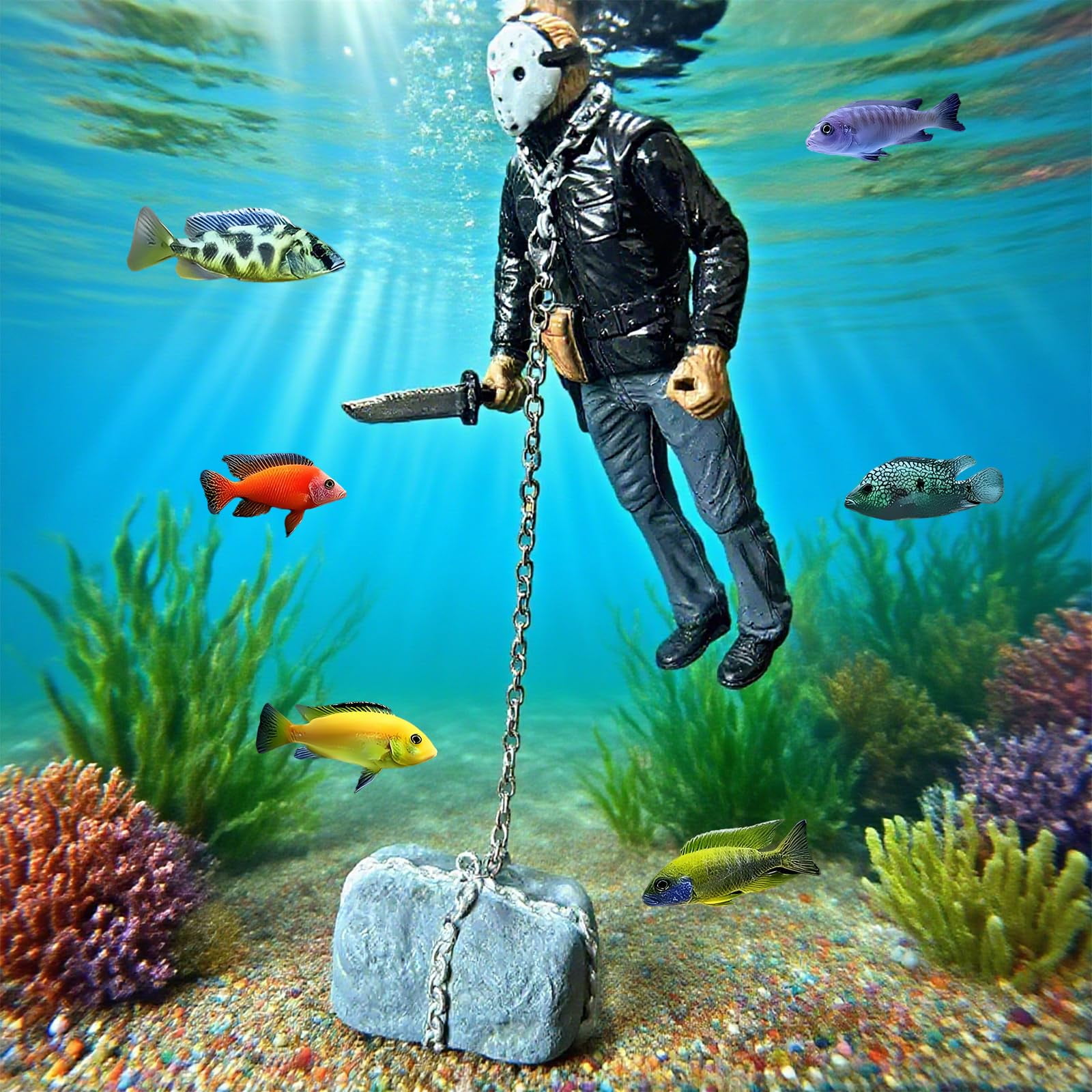 Escultura MWYZGmold – Decoración Flotante para Acuario