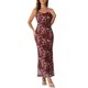 thumbnail image 1 of INSPIRE CHIC Vestido Maxi Floral de Mujer Malla Sin Mangas Ajustado Vestido de Cóctel XL Burdeos, 1 of 6