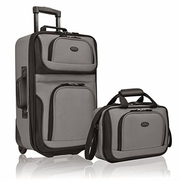Set de equipaje U.S. Traveler Rio Rugged Fabric de tela expandible gris
