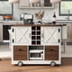 thumbnail image 3 of K&K 54" Farmhouse Kitchen Island with Drop Leaf, Power Outlet, Kitchen Storage Cart with 2 Doors, 2 Drawers, Rolling Kitchen Island on 4 Large Wheels with Spice Rack for Kitchen, Dining Room, White, 3 of 3