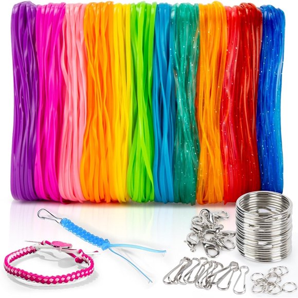 RAINFLOW Kit de cordones plásticos para manualidades, 12 colores